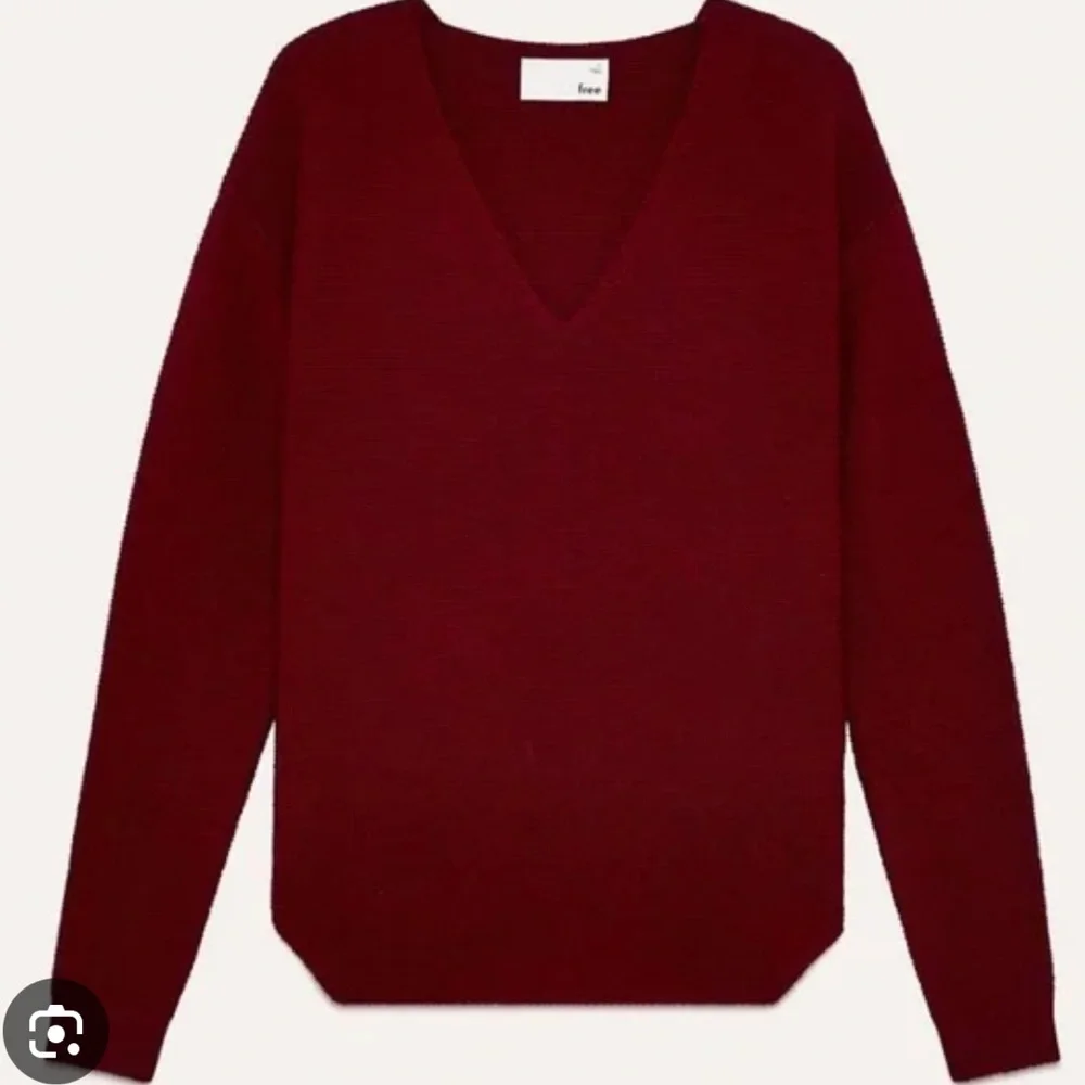 Wilfred Deep Red V-Neck Sweater - Picture 1 of 4